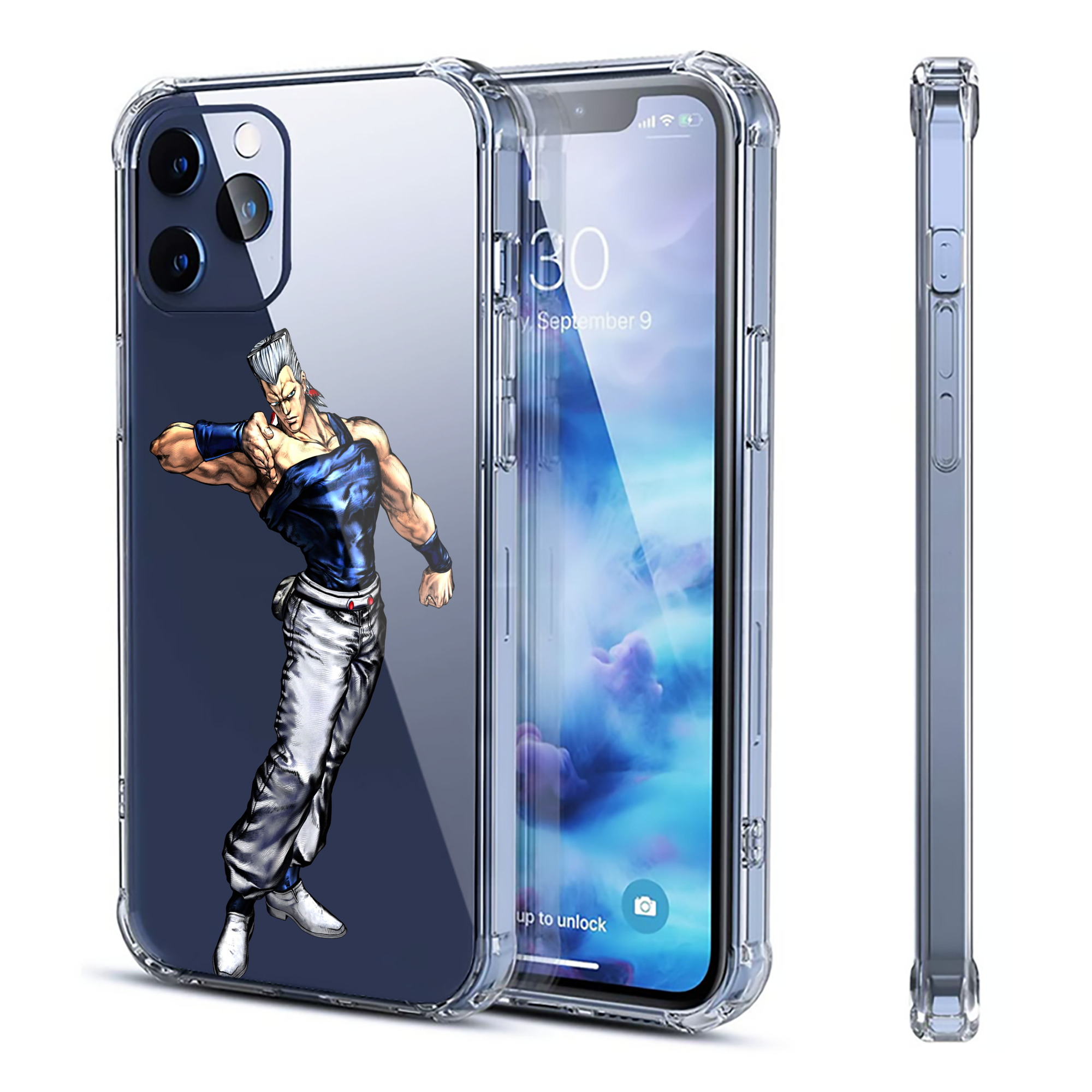 （画像用） ジョジョの奇妙な冒険 ジャン＝ピエール?ポルナレフ JoJo's Bizarre Adventure Jan Pierre Polnareff 【iPhone 12シリーズ対応】透明スマホケース（クリアソフトケース）